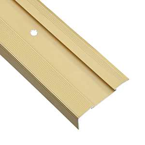 vidaXL Cantoneras de escalera forma de L 15 uds aluminio dorado 90 cm