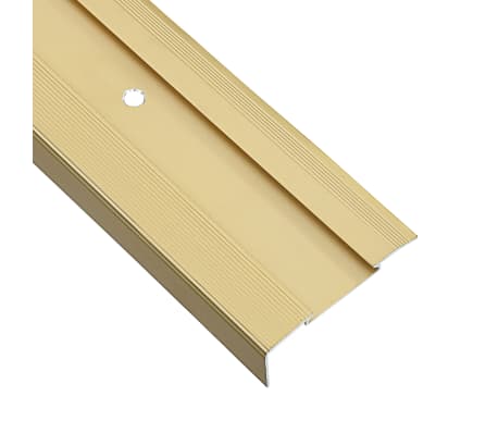 vidaXL Profiliai laiptams, 15vnt., aukso, 100cm, aliuminis, L formos