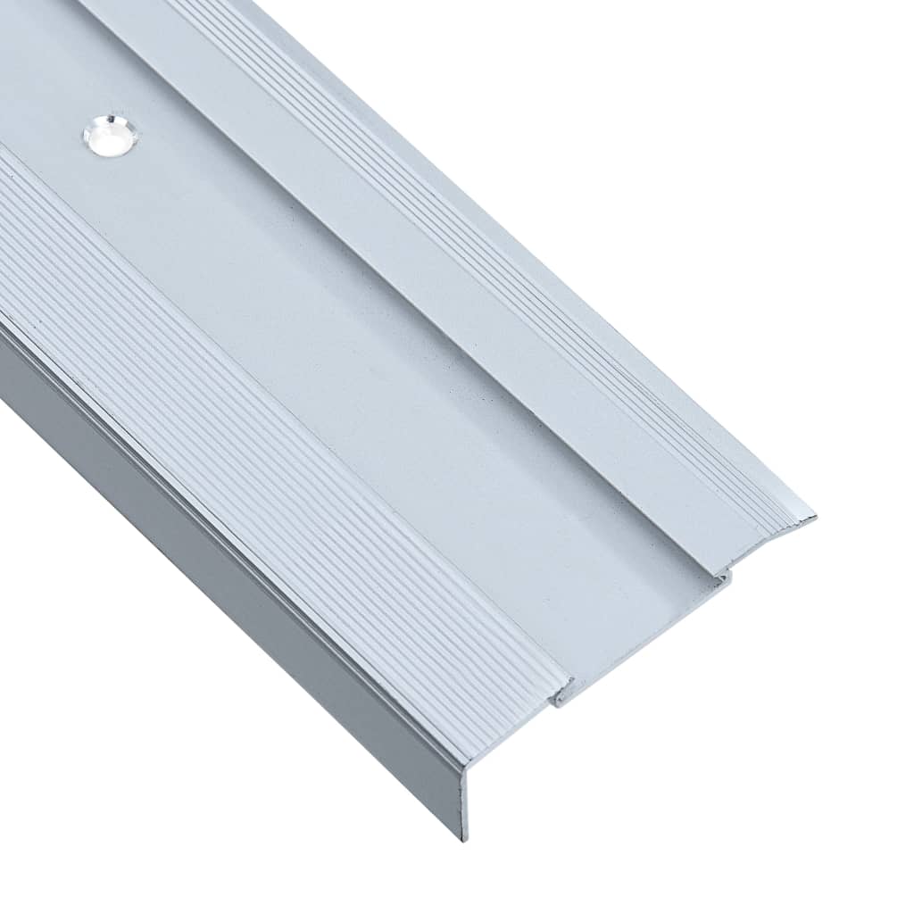 vidaXL Cantoneras de escalera forma de L 15 uds aluminio plateado 90cm