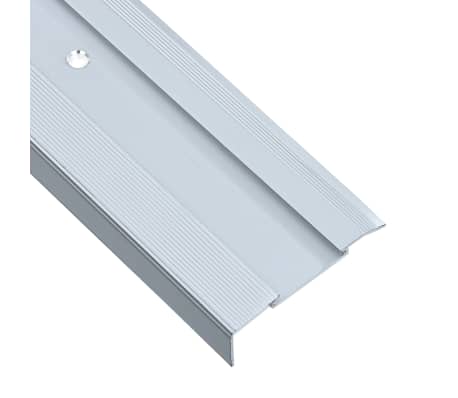 vidaXL Profiliai laiptams, 15vnt., sidabro, 100cm, aliuminis, L formos
