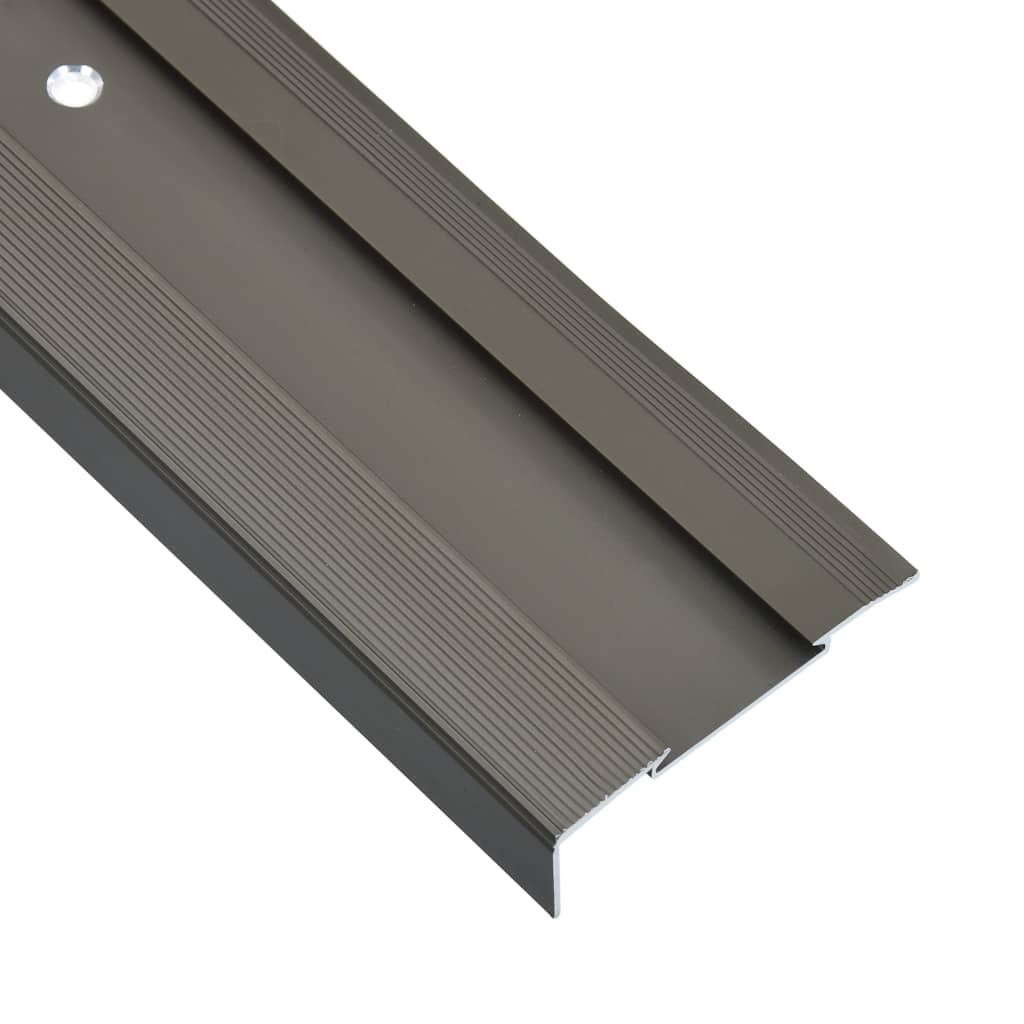 vidaXL Perfil p/ escada em forma de L 15 pcs alumínio 90 cm castanho