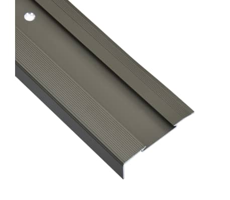 vidaXL Obrobe za stopnice L-oblike 15 kosov aluminij 100 cm rjave