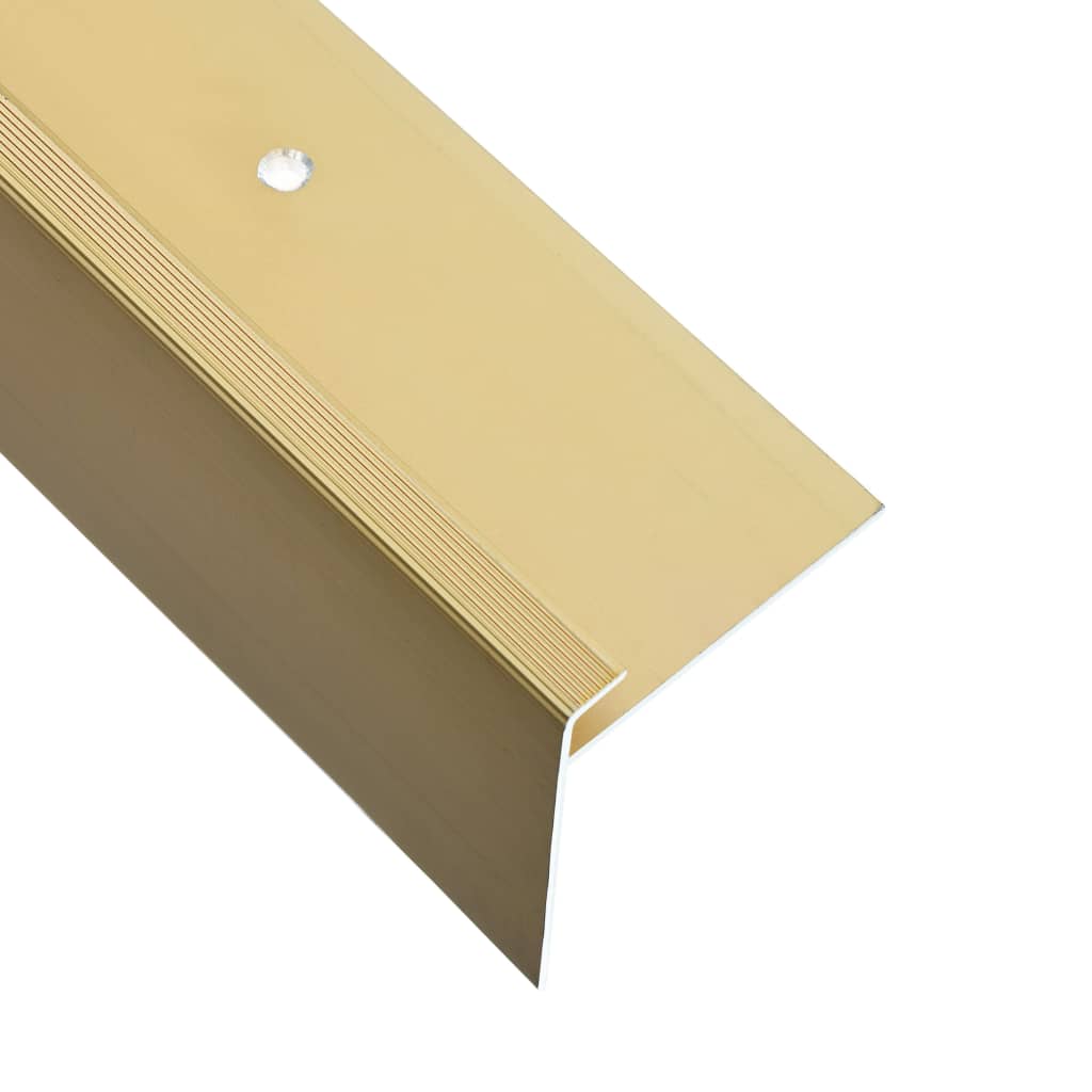 15 db aranyszínű F-alakú alumínium lépcső élvédő 90 cm 