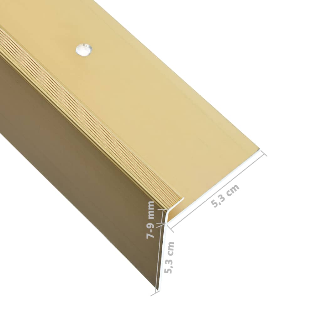 15 db aranyszínű F-alakú alumínium lépcső élvédő 90 cm 