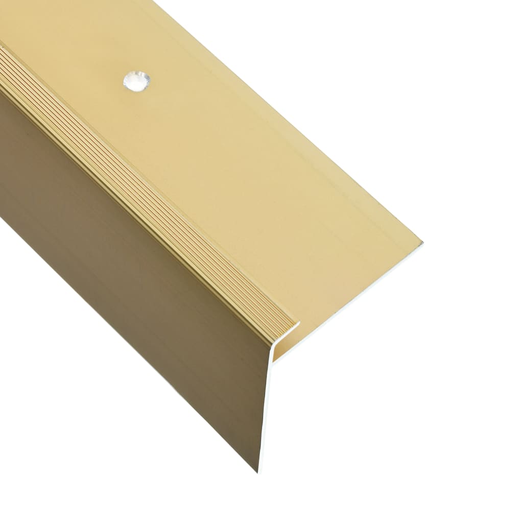 vidaXL Perfil p/ escada em forma de F 15 pcs alumínio 100 cm dourado