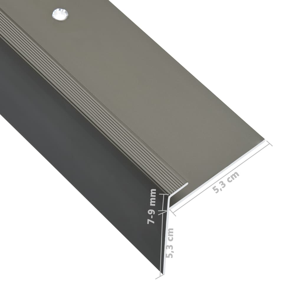 15 db barna F-alakú alumínium lépcső élvédő 90 cm 