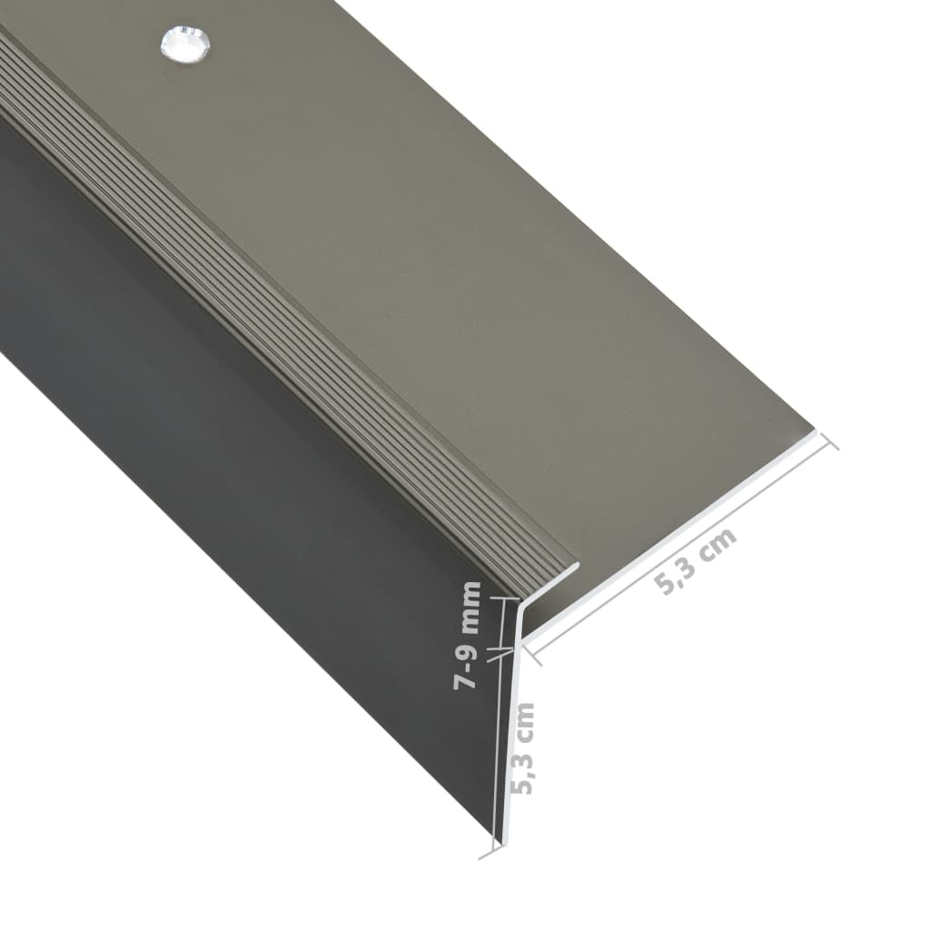 15 db barna F alakú alumínium lépcsőélvédő 100 cm 