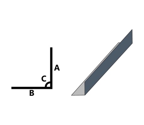 vidaXL Vinkelstång 90° L-profil 5 st aluminium antracit 170cm 50x50 mm