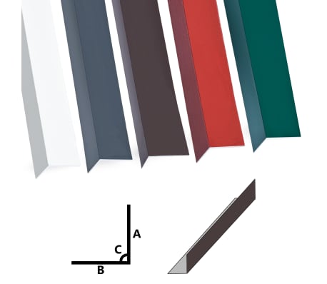 vidaXL Kampiniai profiliai, 5vnt., rudi, 60x40mm, aliuminis, L formos