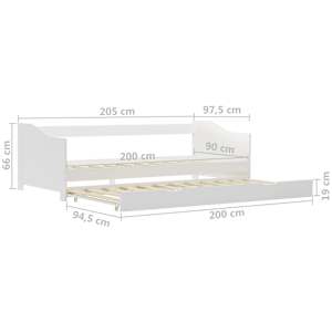 Rám vysouvací postele/pohovky bílý borové dřevo 90 x 200 cm - obrázek 8