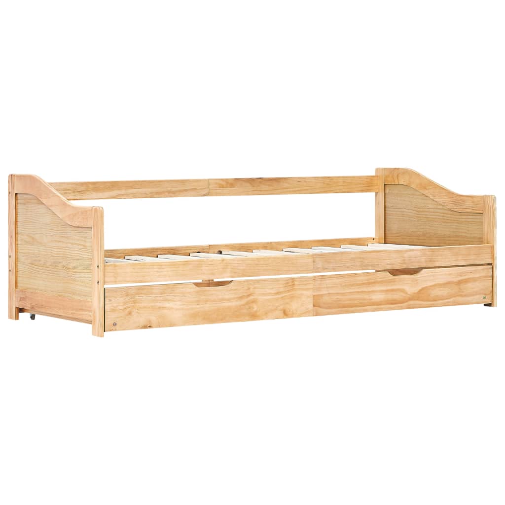 vidaXL Bedbank uittrekbaar grenenhout 90x200 cm afbeelding