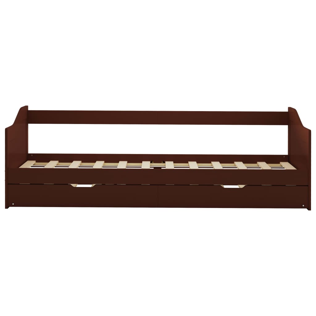 Pull-out Sofa Bed Frame Dark Brown Pinewood 90×200 cm – Home and Garden .