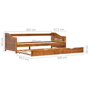 Rám vysouvací postele/pohovky medově hnědý borovice 90 x 200 cm - obrázek 8