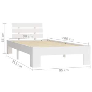 Rám postele bílý masivní borové dřevo 90 x 200 cm - obrázek 7