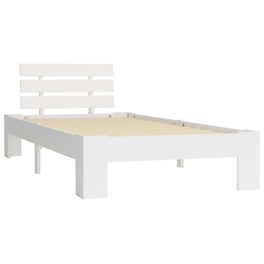 vidaXL Bedframe massief grenenhout wit 100x200 cm afbeelding