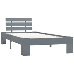 Rám postele šedý masivní borové dřevo 100 x 200 cm - obrázek 2