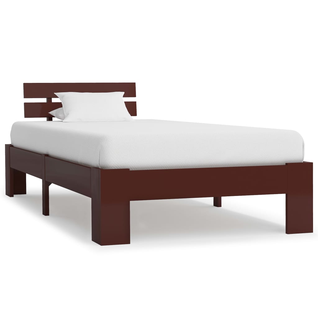 vidaXL Cadru de pat, maro închis, 90 x 200 cm, lemn masiv de pin vidaXL