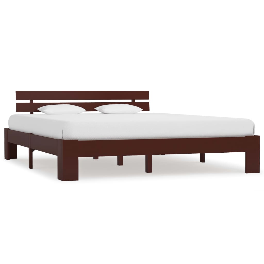 vidaXL Cadru de pat, maro închis, 180 x 200 cm, lemn masiv de pin vidaXL