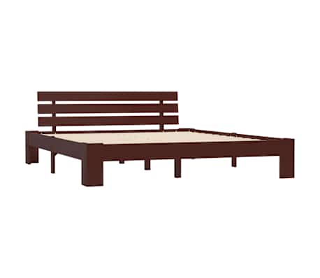 vidaXL Bed Frame without Mattress Dark Brown 180x200cm Solid Wood Pine