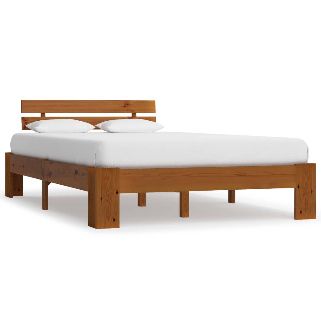 vidaXL Cadru de pat, maro miere, 120 x 200 cm, lemn masiv de pin de la vidaxl imagine noua