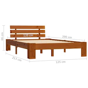 Rám postele medově hnědý masivní borovice 120 x 200 cm - obrázek 7