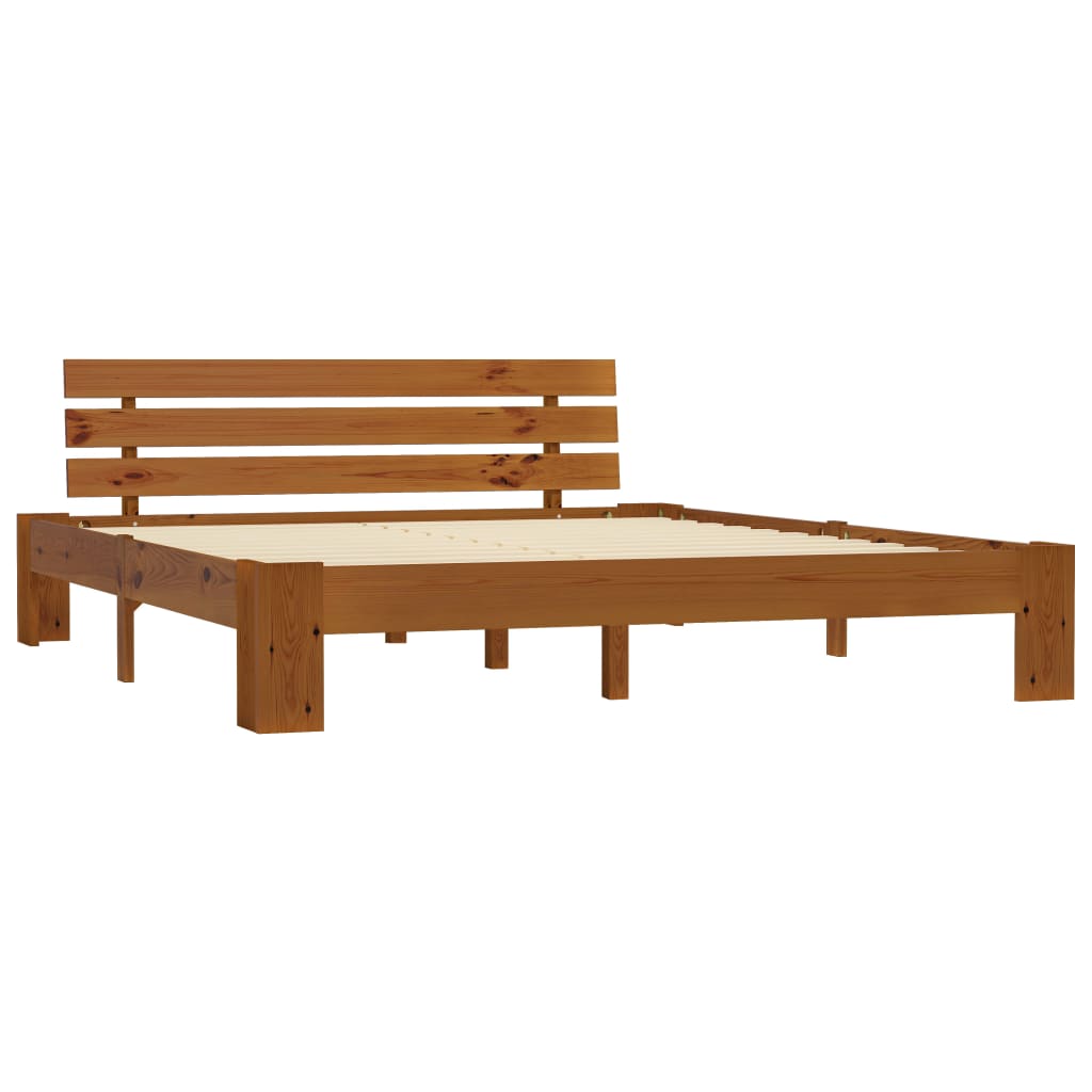 vidaXL Bedframe massief grenenhout honingbruin 180x200 cm afbeelding