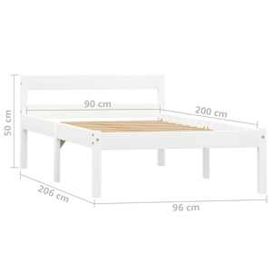Rám postele bílý masivní borové dřevo 90 x 200 cm - obrázek 7