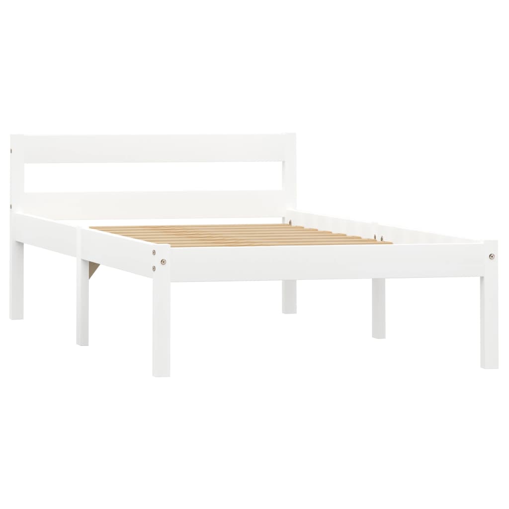 vidaXL Bedframe massief grenenhout wit 100x200 cm afbeelding