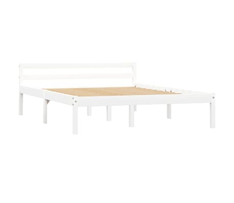 vidaXL Sengeramme hvit heltre furu 140x200 cm