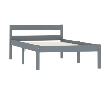 vidaXL Cadre de lit sans matelas gris bois de pin massif 90x200 cm