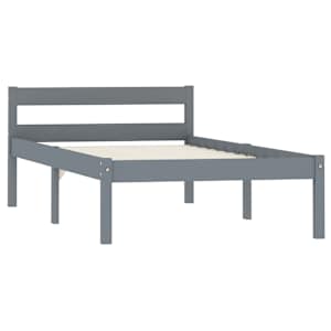 vidaXL Cadre de lit sans matelas gris bois de pin massif 90x200 cm