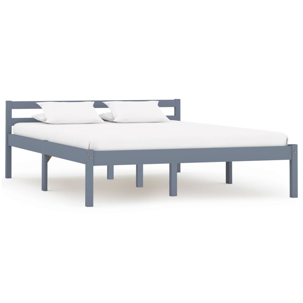 vidaXL sengestel massivt fyrretræ 120 x 200 cm grå
