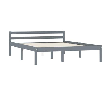 vidaXL Sengeramme gr&aring; heltre furu 120x200 cm