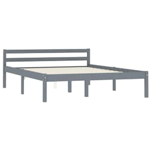 vidaXL Sengeramme gr&aring; heltre furu 120x200 cm