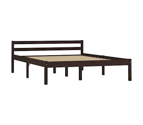 vidaXL Sengeramme m&oslash;rkebrun heltre furu 140x200 cm