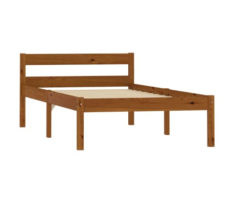 vidaXL Bed Frame Honey Brown Solid Pine Wood 90x200 cm