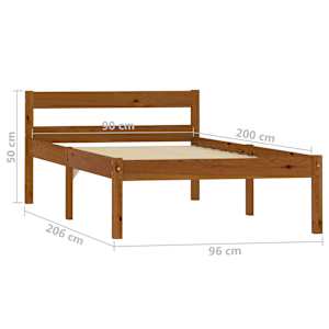 Rám postele medově hnědý masivní borovice 90 x 200 cm - obrázek 7