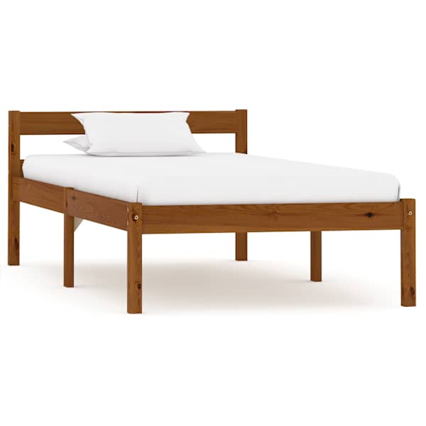 vidaXL voodiraam, meekarva, tugevast m&auml;nnipuidust, 100 x 200 cm