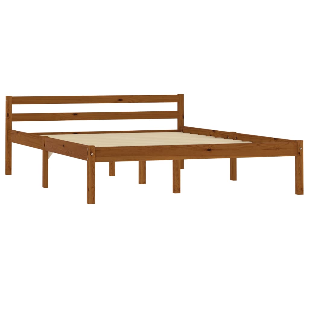 vidaXL Bedframe massief grenenhout honingbruin 140x200 cm afbeelding