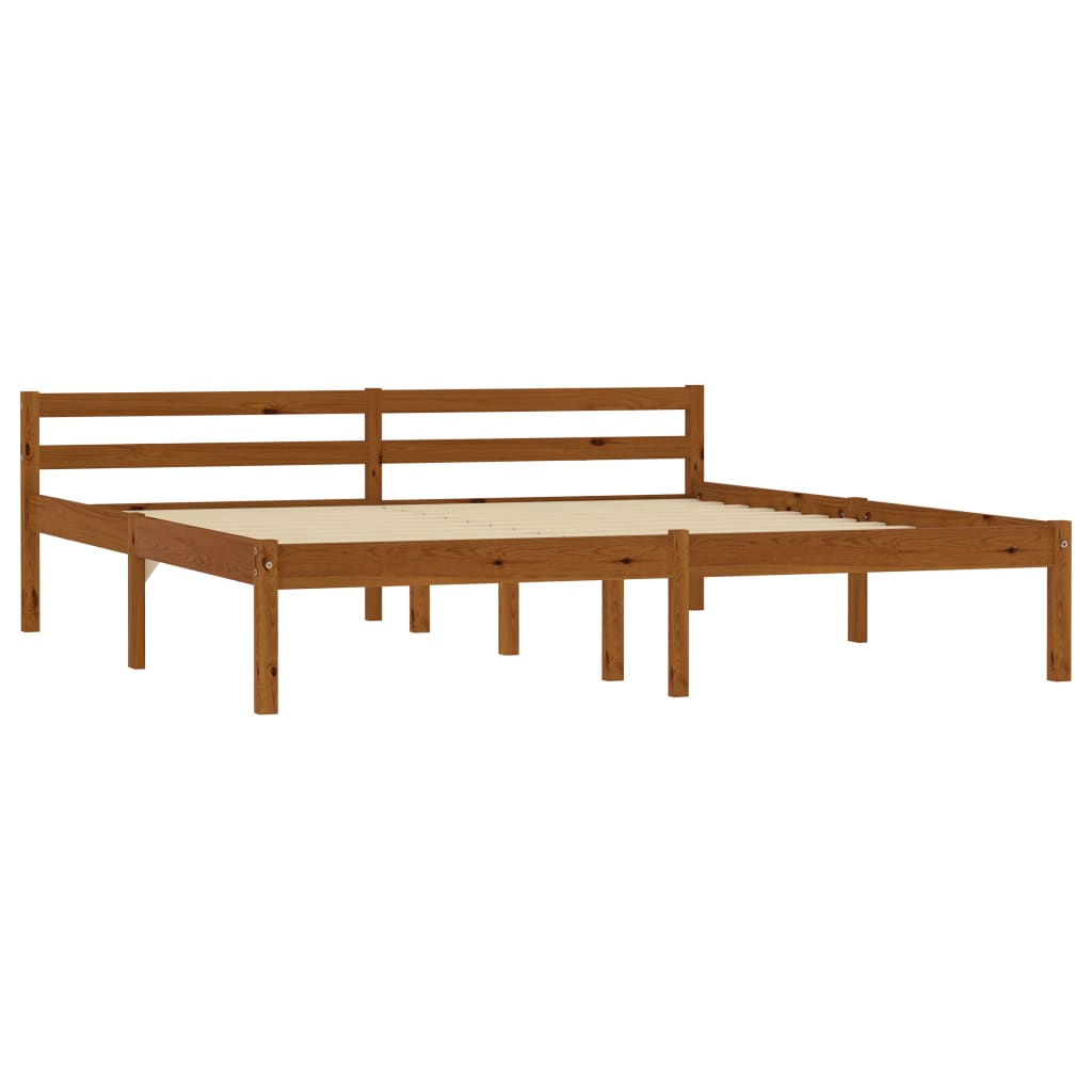 vidaXL Bedframe massief grenenhout honingbruin 160x200 cm afbeelding