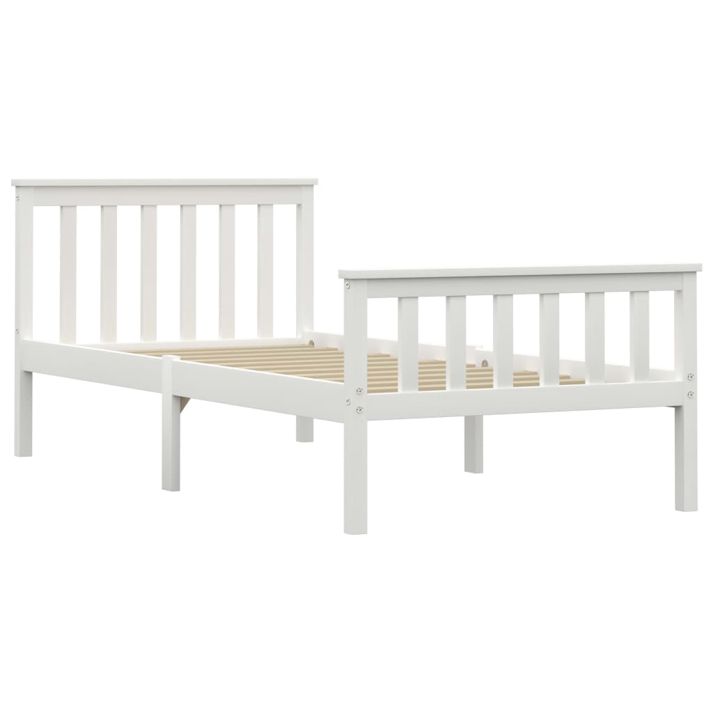 vidaXL Bedframe massief grenenhout wit 100x200 cm afbeelding