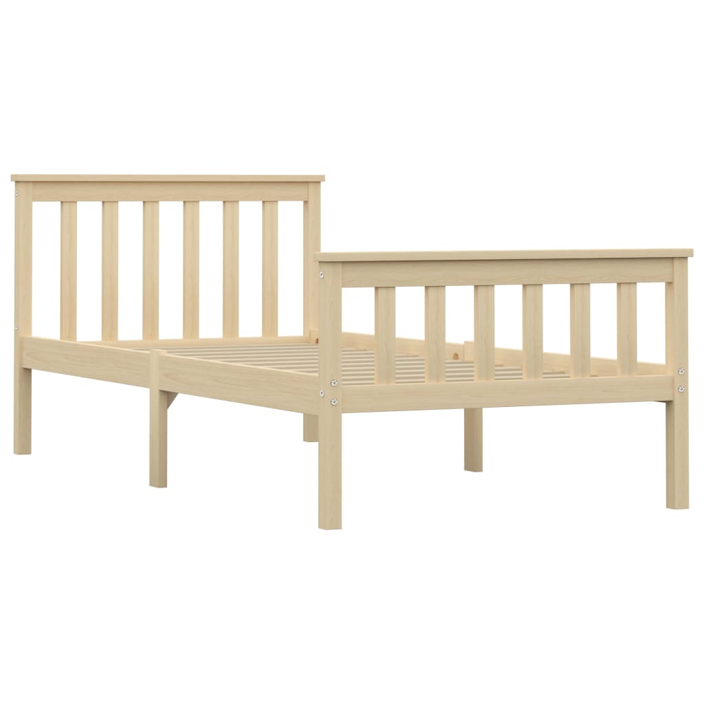 vidaXL Estructura de cama de madera maciza de pino clara 90x200 cm