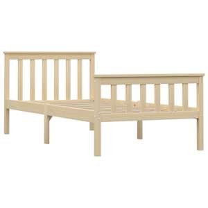 vidaXL Lovos rėmas, natūralios spalvos, 90x200cm, pu&scaron;ies masyvas