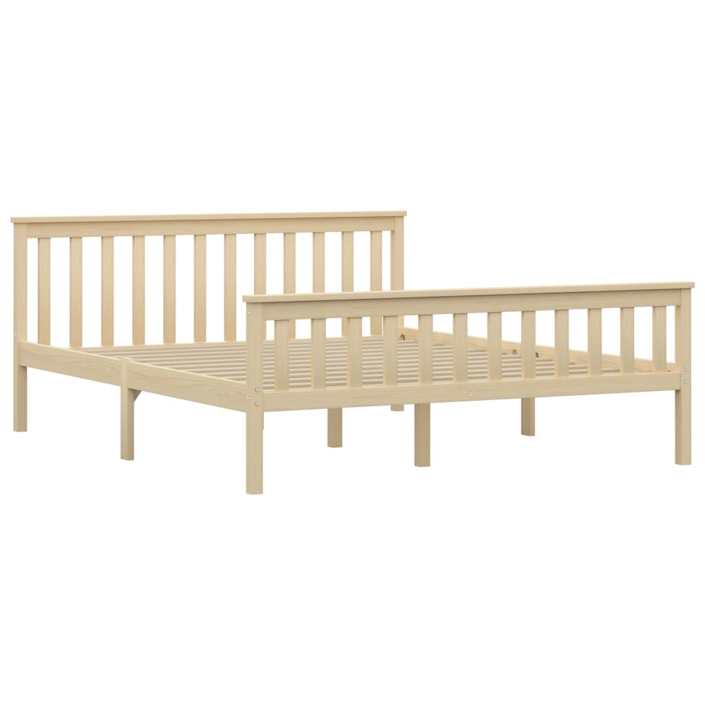 vidaXL Cadru de pat, lemn deschis, 160 x 200 cm, lemn masiv de pin 