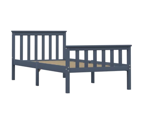 vidaXL Massivholzbett Grau Kiefer 100x200 cm