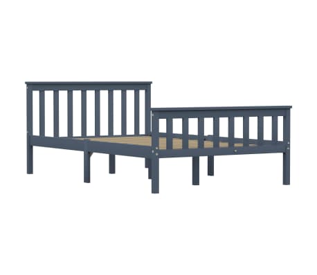 vidaXL Bed Frame Grey Solid Pinewood 120x200 cm