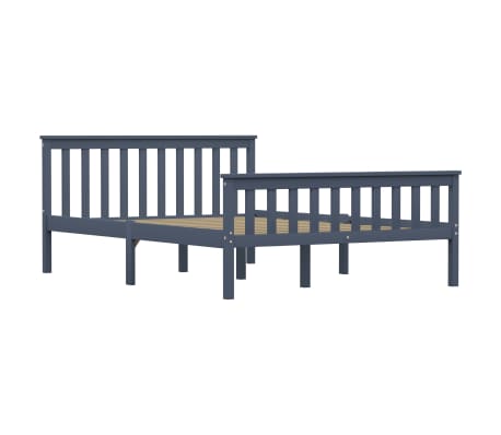 vidaXL Bed Frame Grey Solid Pinewood 140x200 cm