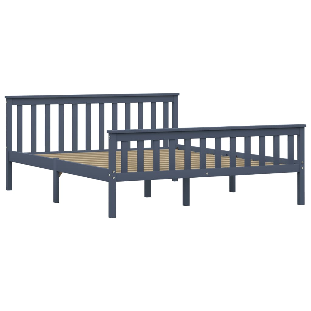

vidaXL Bedframe massief grenenhout grijs 160x200 cm