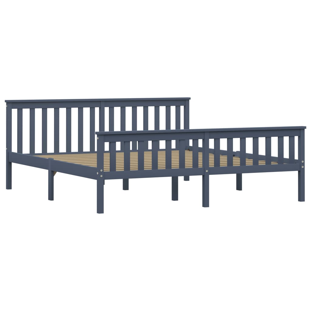 

vidaXL Bedframe massief grenenhout grijs 180x200 cm