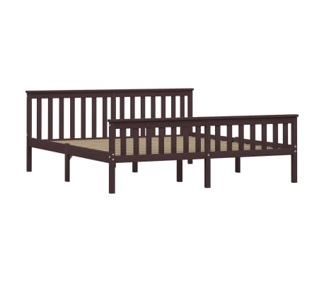 vidaXL Sengeramme m&oslash;rkebrun heltre furu 180x200 cm